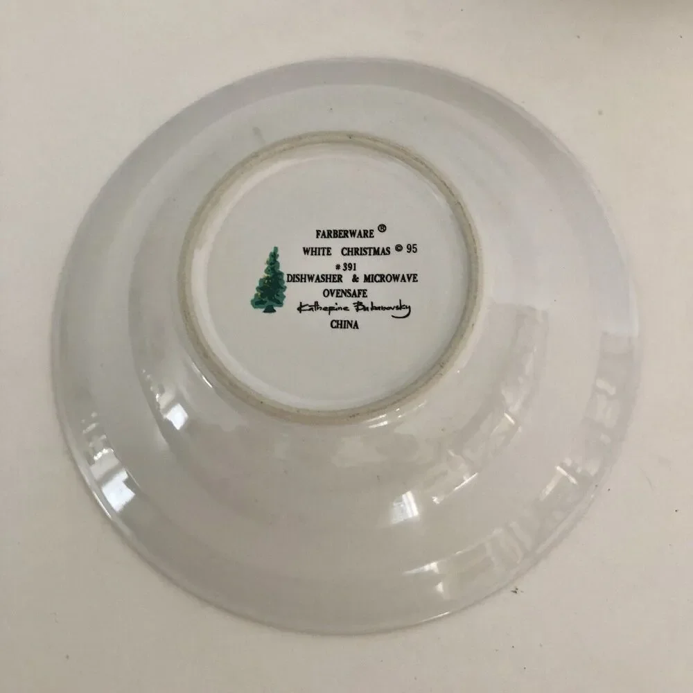 Farberware White Christmas 95 Bowl Ceral Soup Salad 7